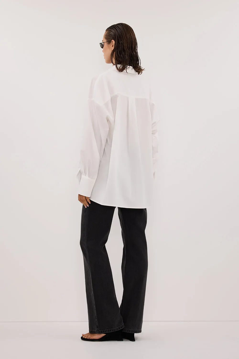 IRENE WHITE LONG SLEEVE NOTCH COLLAR SHIRT sold by Dissh product image thumbnail 4