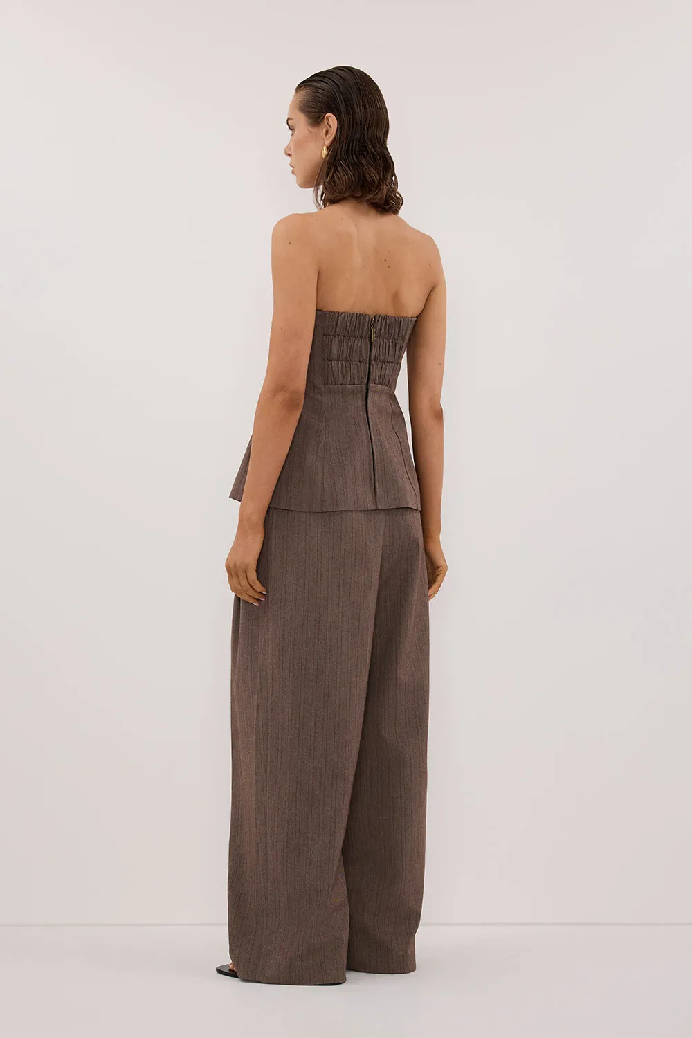 HAILEY CHOC STRIPE RELAXED PANT sold by Dissh product image thumbnail 5