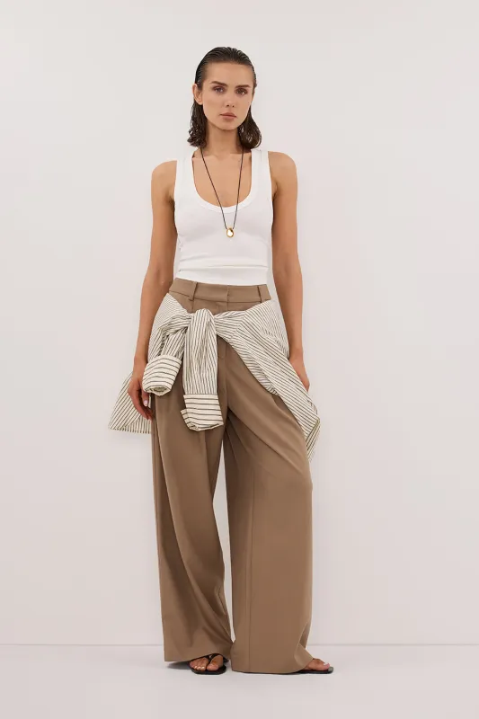 YASMIN OFF WHITE SLEEVELESS KNIT TANK sold by Dissh