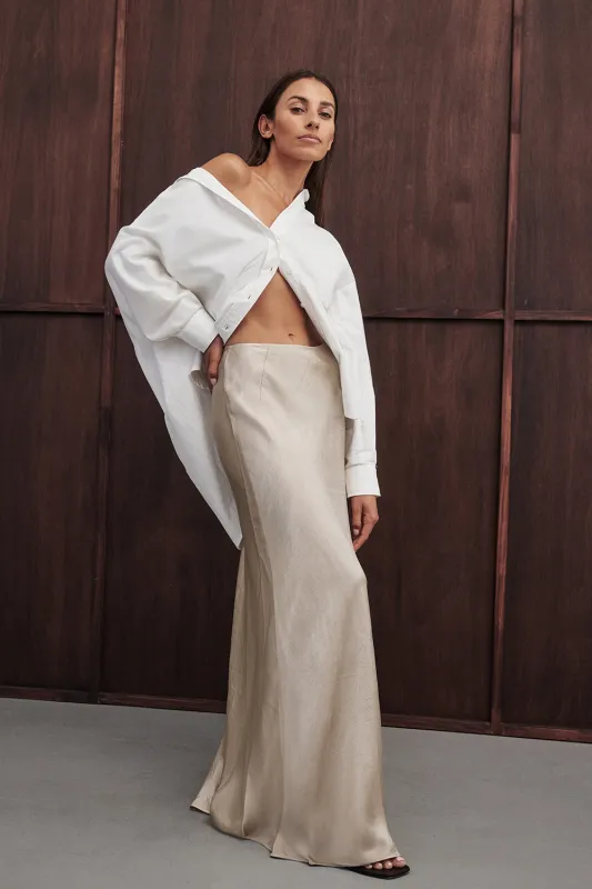 BREANNA PUMICE JACQUARD MAXI SKIRT sold by Dissh