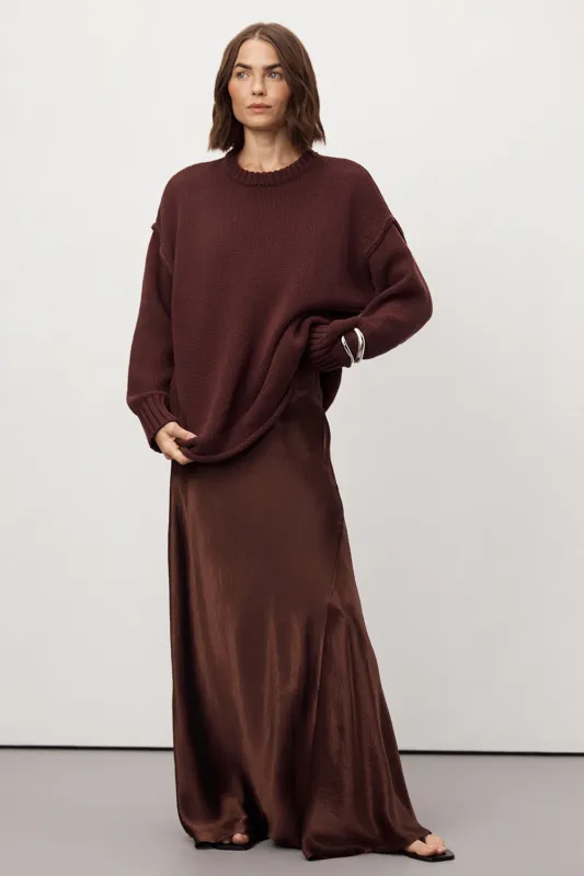 BREANNA WALNUT JACQUARD MAXI SKIRT sold by Dissh