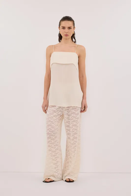 IDA SANDSTONE SLEEVELESS FOLDOVER CAMI TOP sold by Dissh