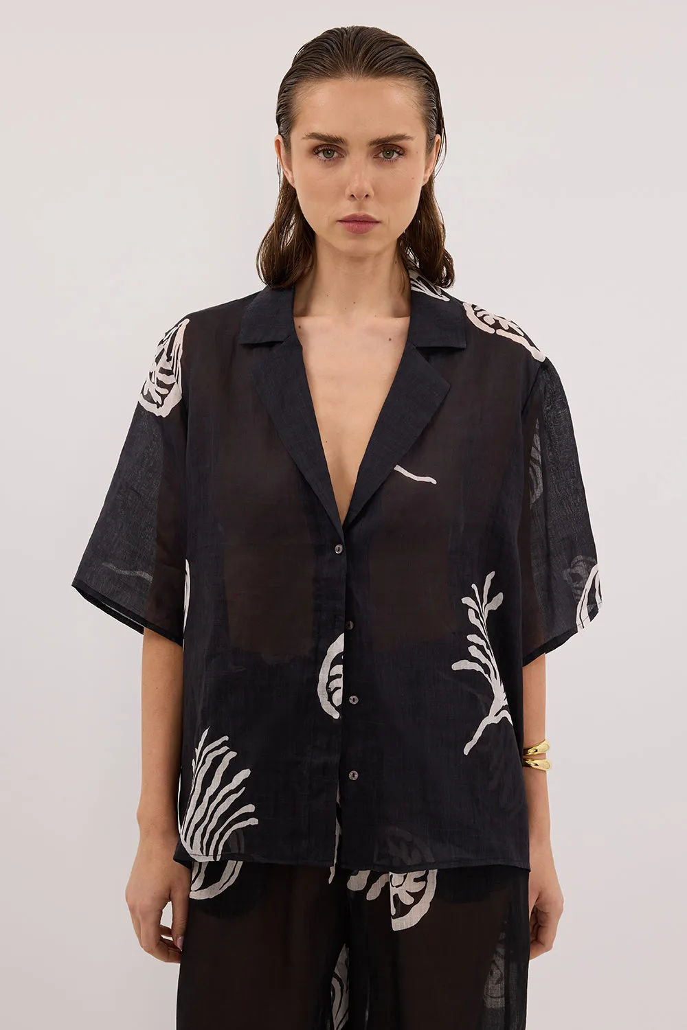 POSITANO BLACK RAMIE SHIRT sold by Dissh product image thumbnail 2