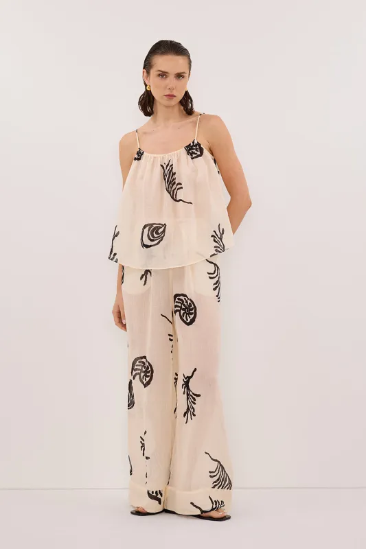 POSITANO SANDSTONE SLEEVELESS RAMIE TOP sold by Dissh