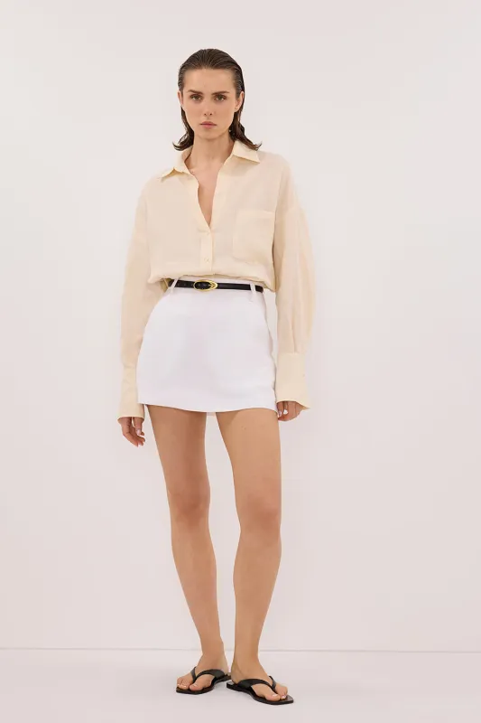 ELLIS SANDSTONE LONG SLEEVE LINEN SHIRT sold by Dissh