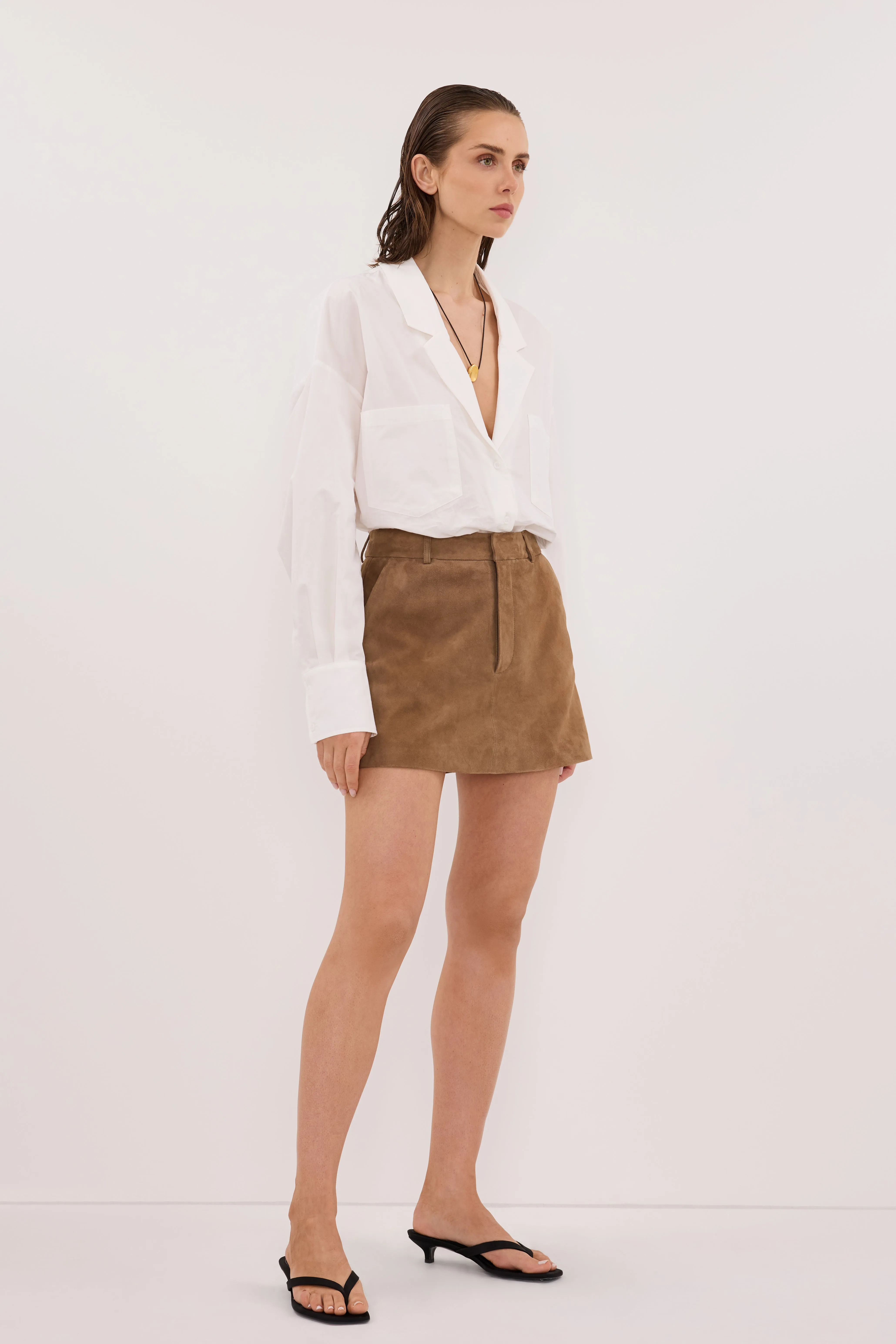 ESTELLE CHESTNUT SUEDE MINI SKIRT sold by Dissh product image thumbnail 3