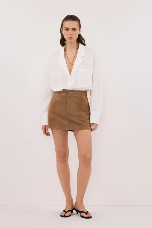 ESTELLE CHESTNUT SUEDE MINI SKIRT sold by Dissh
