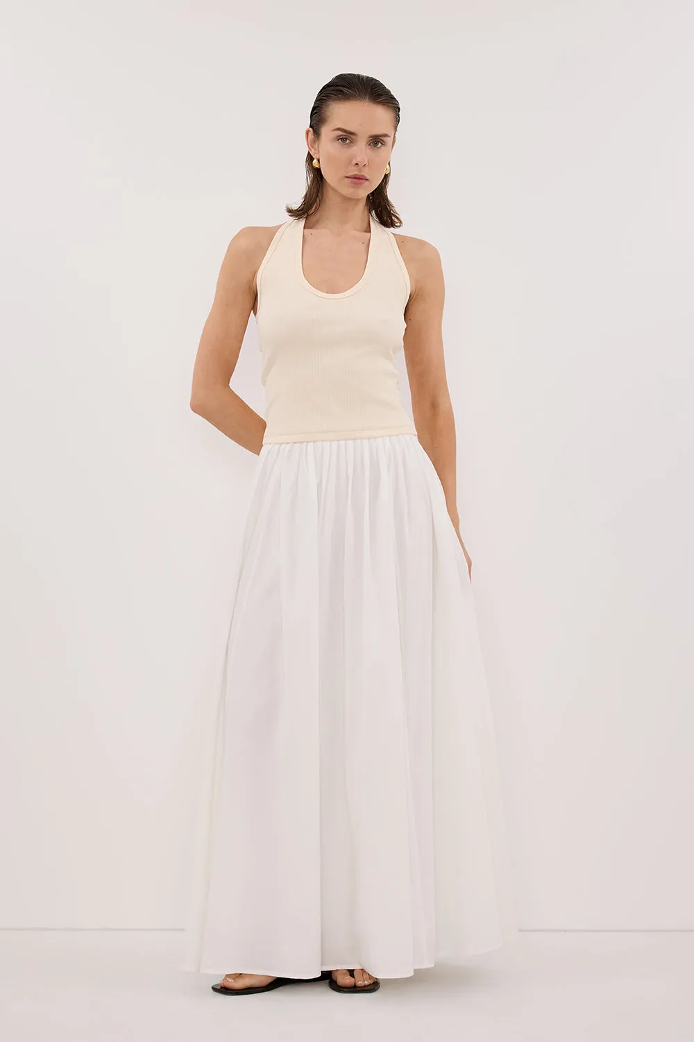 HARLAN SANDSTONE KNIT HALTER TOP sold by Dissh