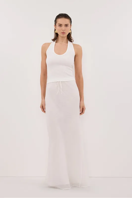 HARLAN OFF WHITE KNIT HALTER TOP made by Dissh