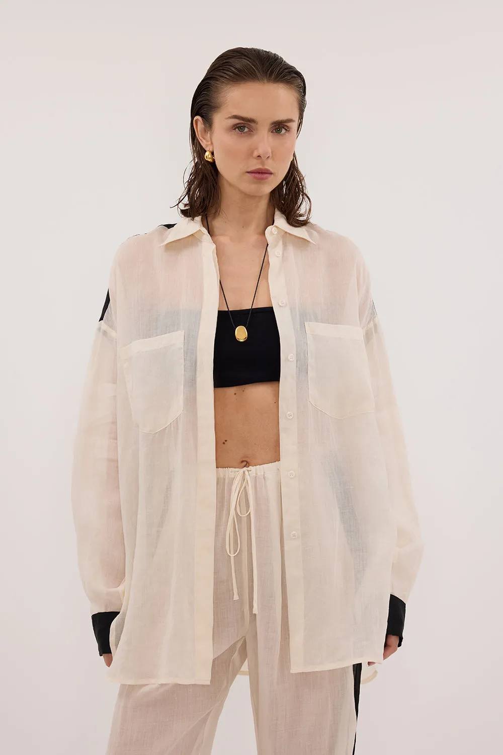 VIVIANNA SANDSTONE RAMIE SHIRT sold by Dissh product image thumbnail 2