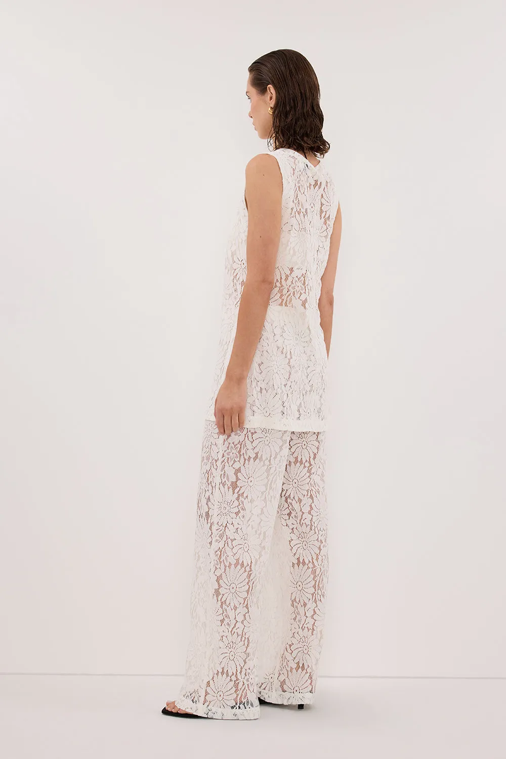 WILMA WHITE SLEEVELESS LACE TUNIC sold by Dissh product image thumbnail 4