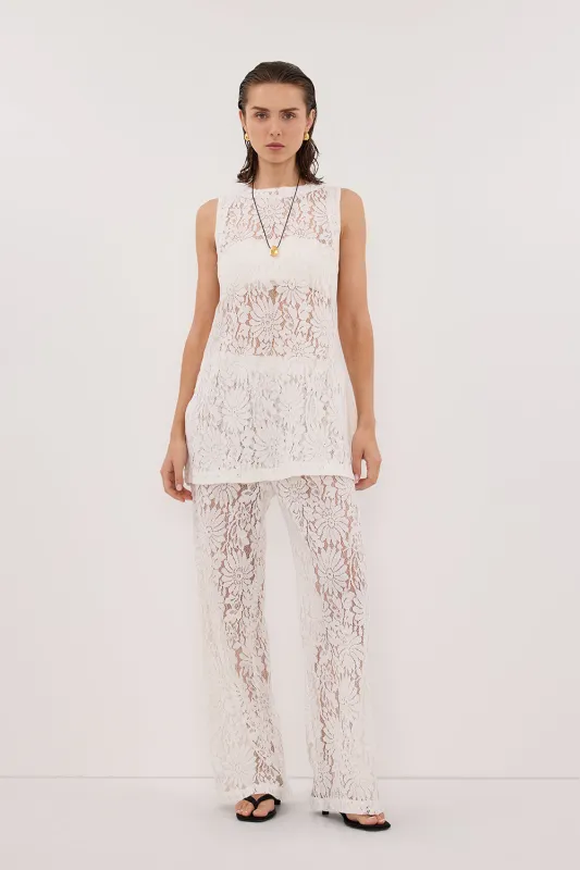WILMA WHITE LACE PANT sold by Dissh