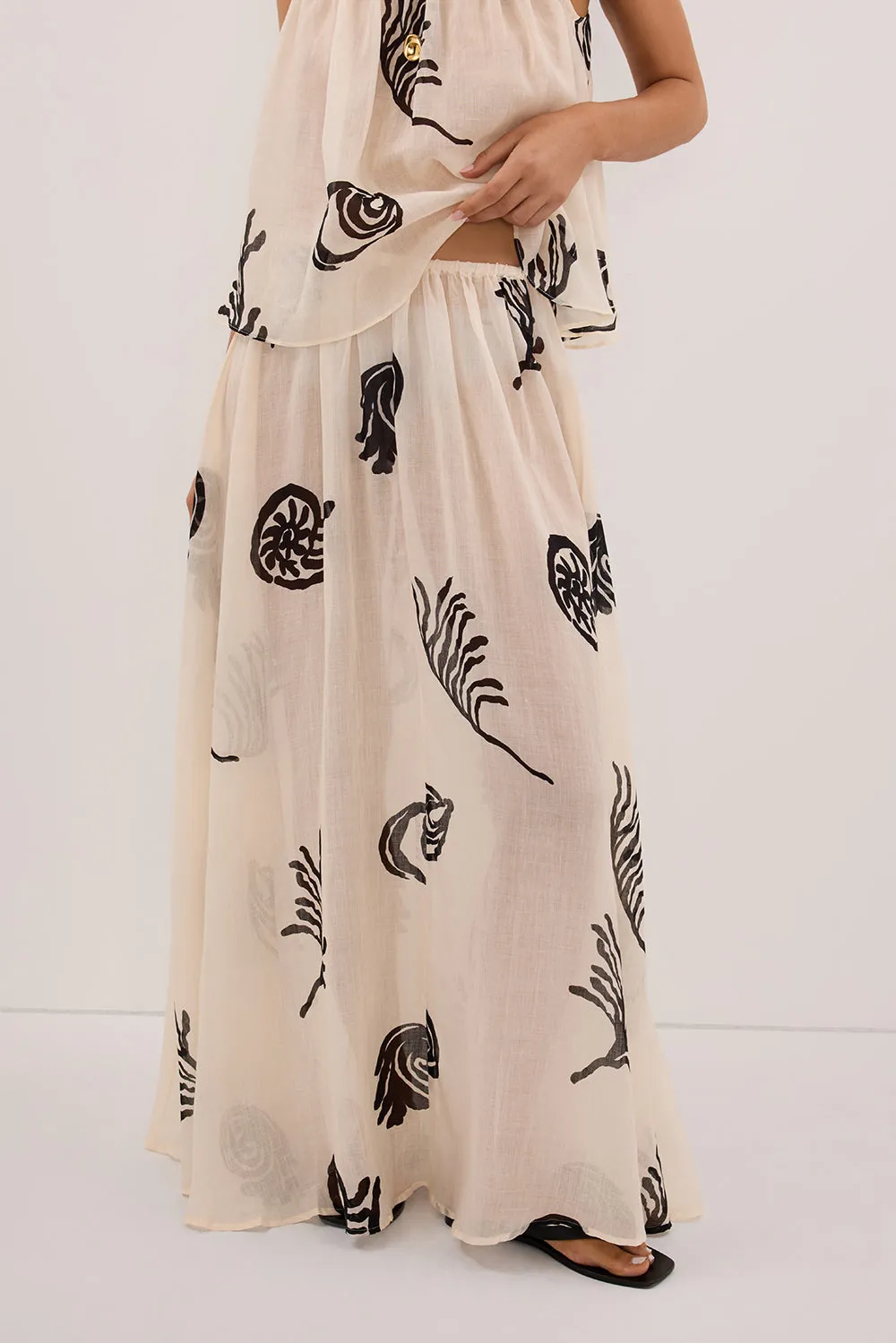 POSITANO SANDSTONE RAMIE MIDI SKIRT sold by Dissh product image thumbnail 5