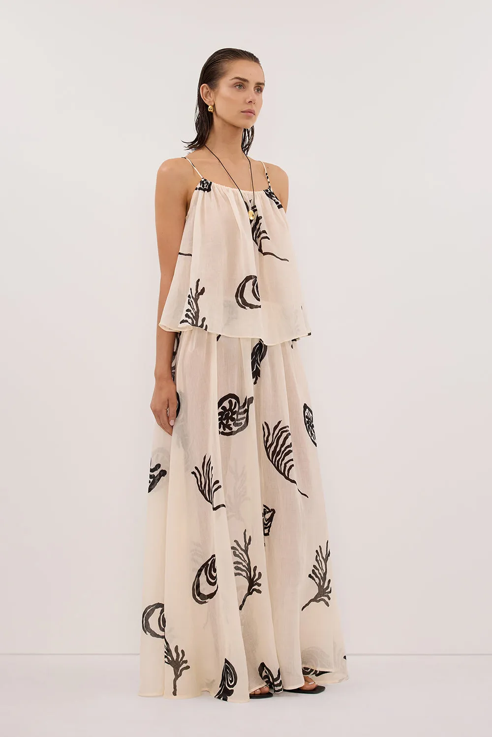 POSITANO SANDSTONE RAMIE MIDI SKIRT sold by Dissh product image thumbnail 3