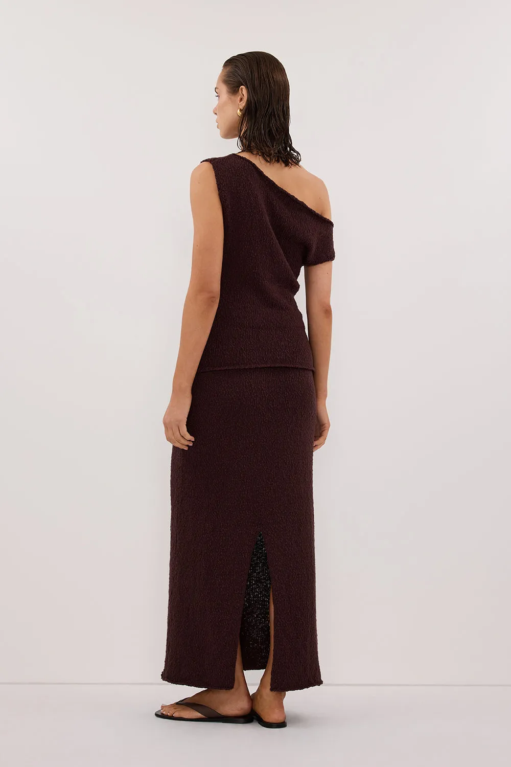 DINA CHOC COTTON ASYM KNIT TOP sold by Dissh product image thumbnail 4