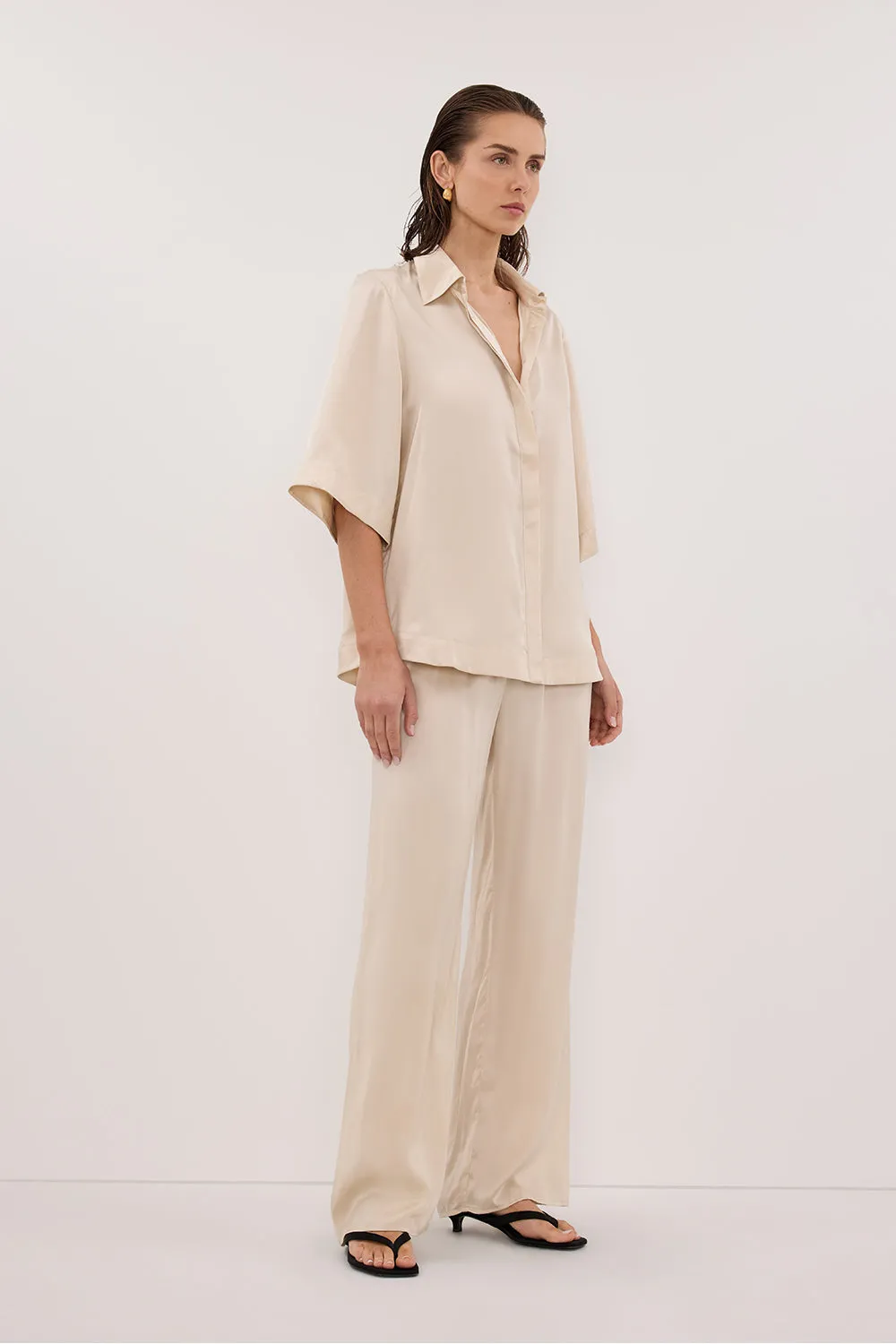 PERCY SANDSTONE SILK SHIRT sold by Dissh product image thumbnail 3