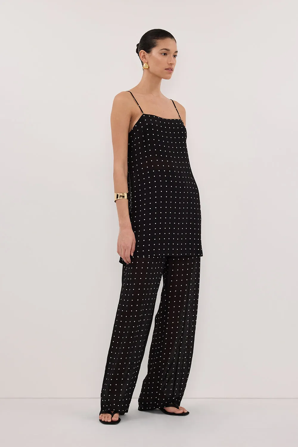 VANESSA BLACK SLEEVELESS SPOT CAMI TOP sold by Dissh product image thumbnail 3