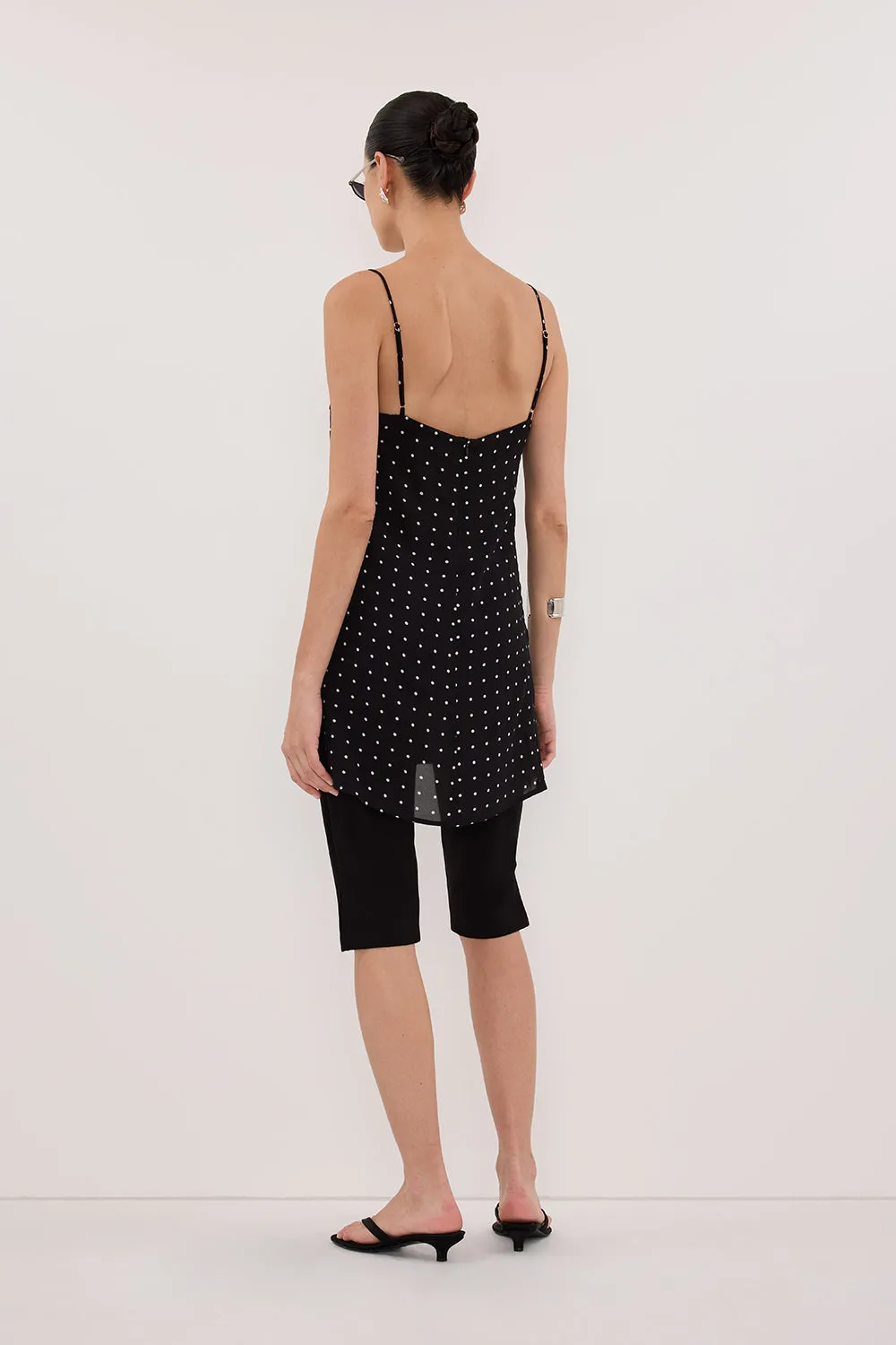 VANESSA BLACK SLEEVELESS SPOT CAMI TOP sold by Dissh product image thumbnail 4
