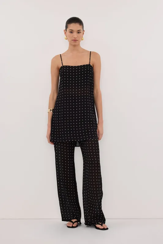 VANESSA BLACK SLEEVELESS SPOT CAMI TOP sold by Dissh