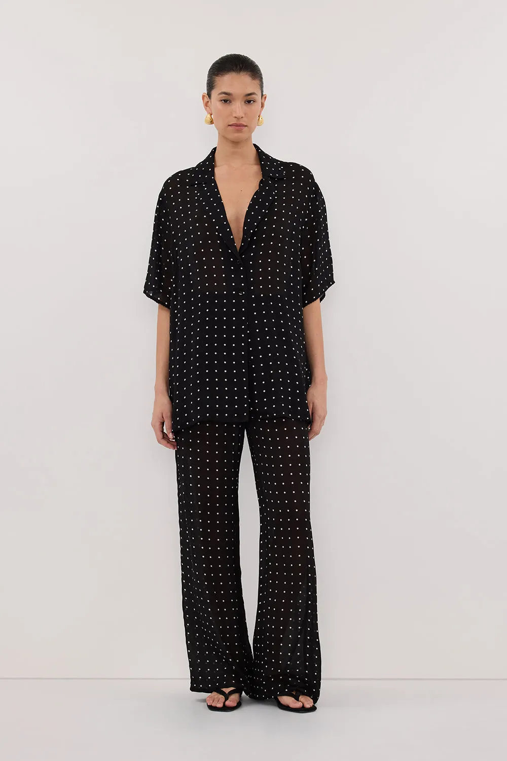 VANESSA BLACK SPOT PANT sold by Dissh