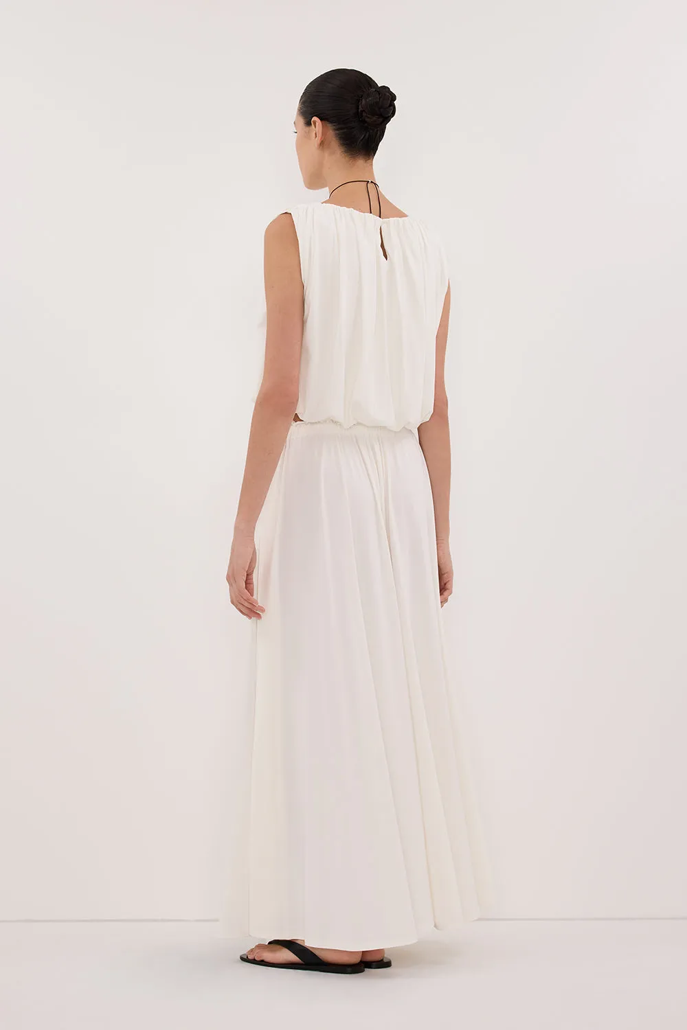 AVA OFF WHITE MODAL BLEND MIDI SKIRT sold by Dissh product image thumbnail 4