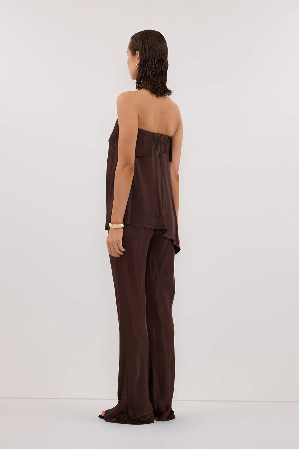 SANDER BITTER CHOC STRAPLESS SATIN TOP sold by Dissh product image thumbnail 4