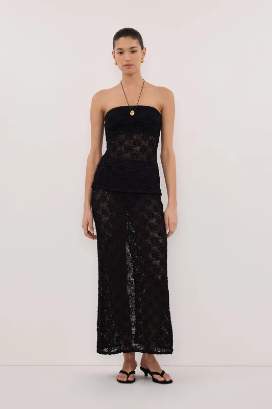 AGNES BLACK CROCHET BANDEAU TOP made by Dissh