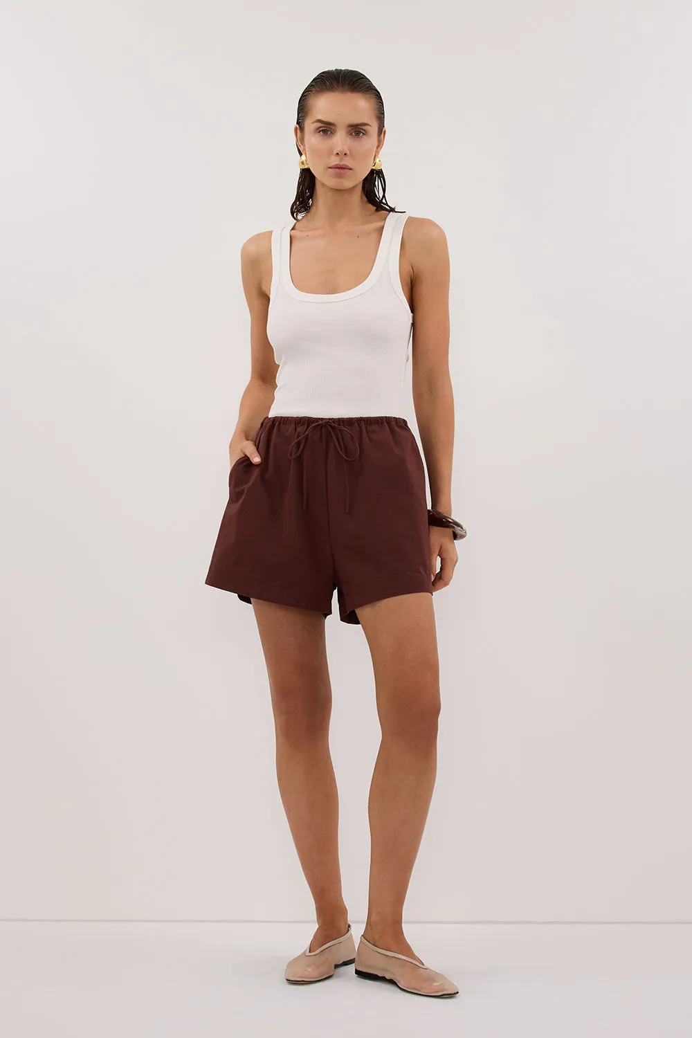 SOMMER CINNAMON POPLIN SHORT sold by Dissh product image thumbnail 5