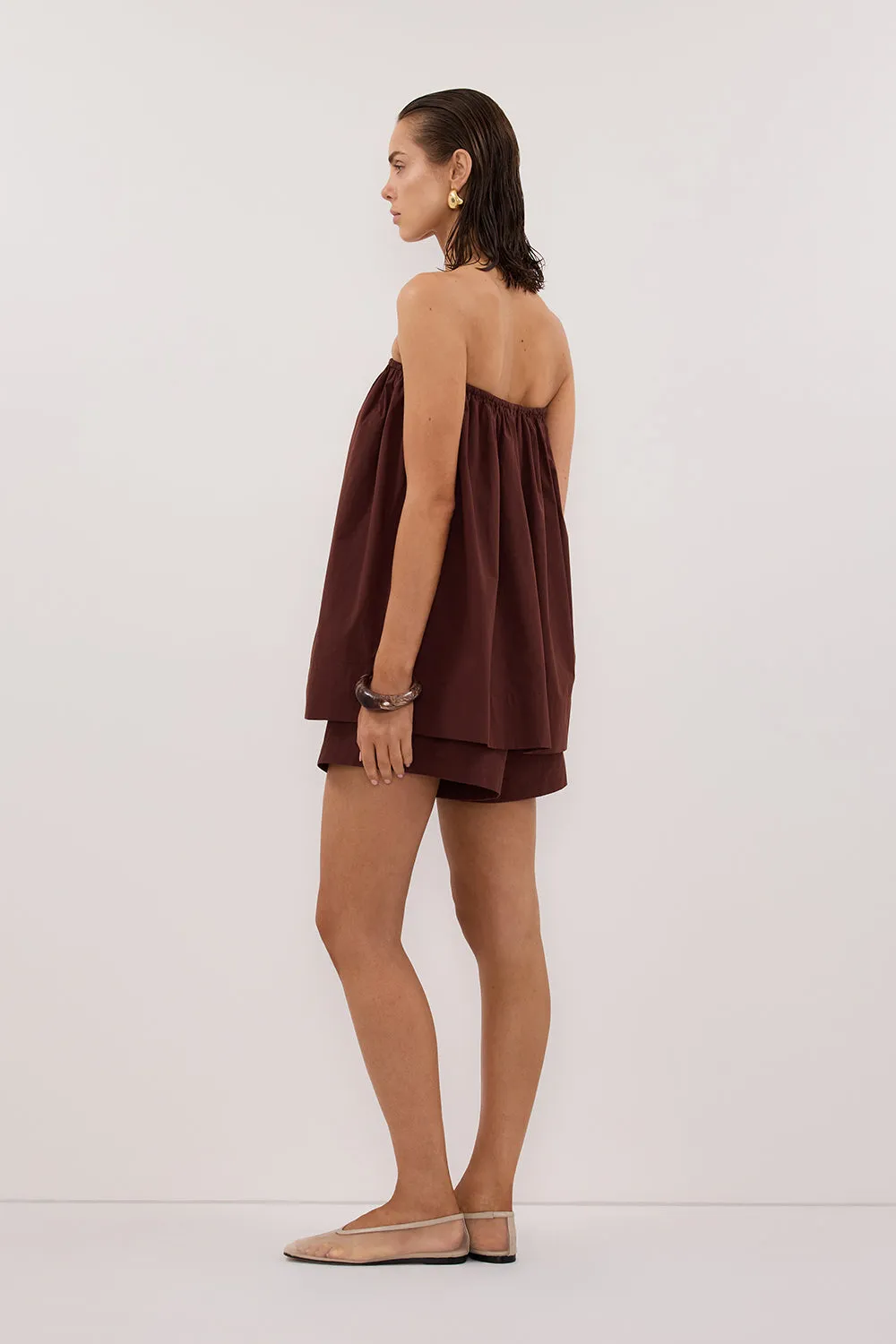 SOMMER CINNAMON STRAPLESS POPLIN TOP sold by Dissh product image thumbnail 4