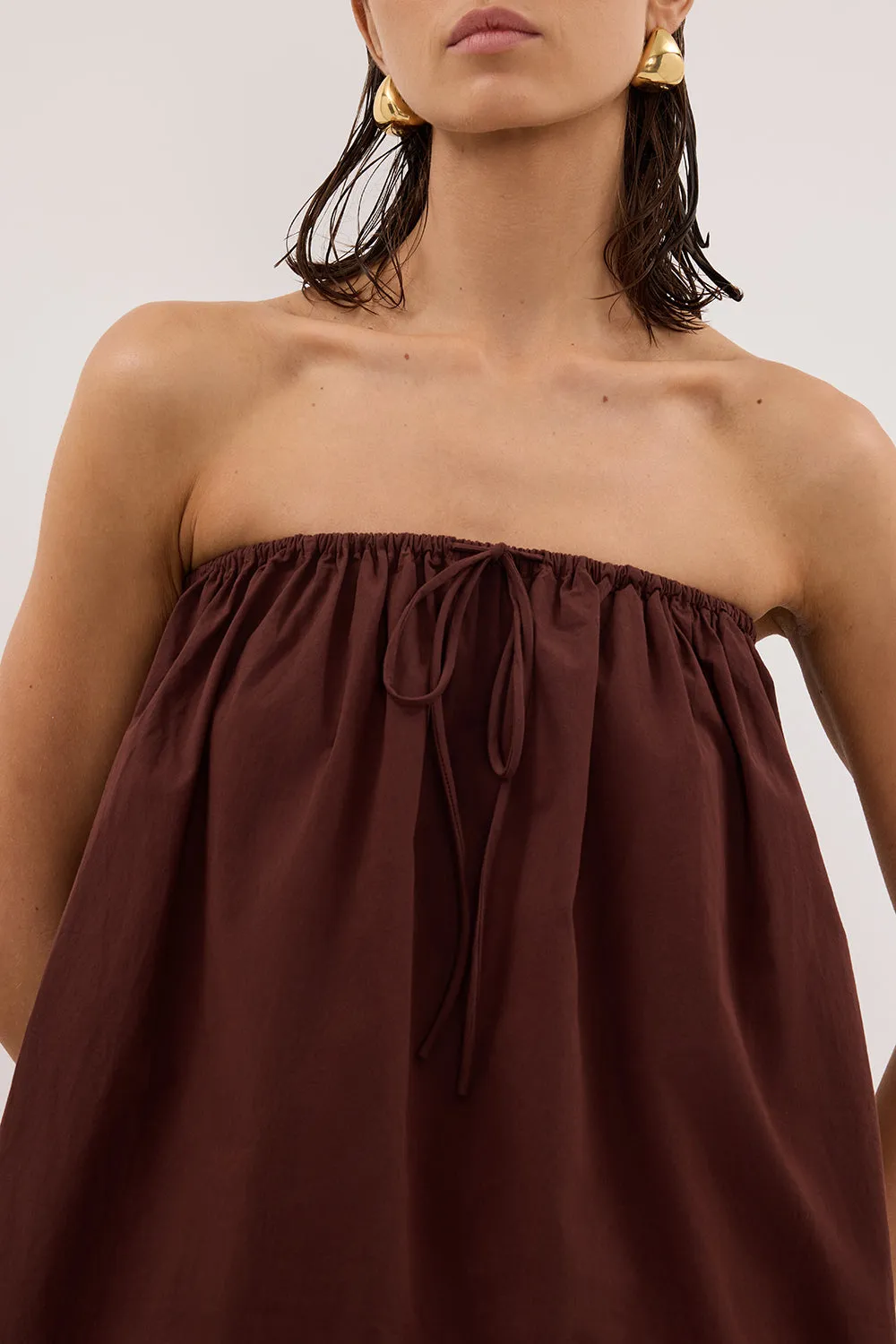 SOMMER CINNAMON STRAPLESS POPLIN TOP sold by Dissh product image thumbnail 5