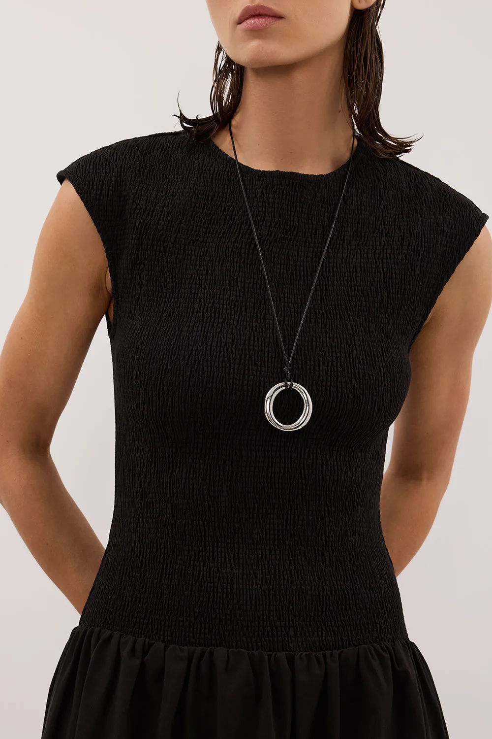 RUBI BLACK COTTON MIDI DRESS sold by Dissh product image thumbnail 5