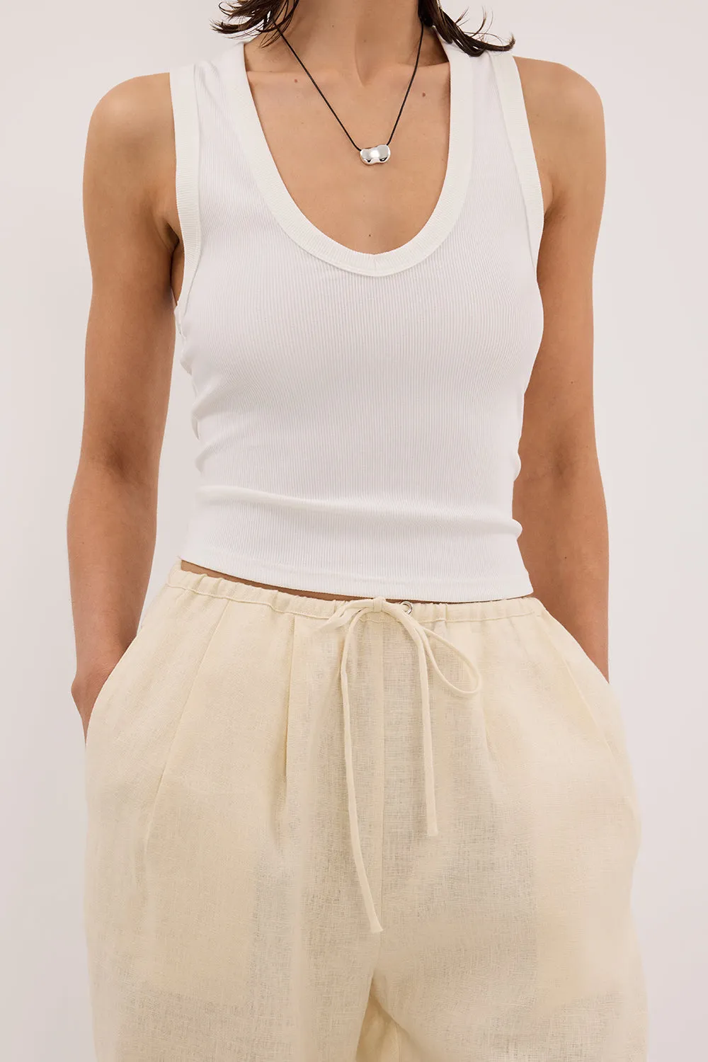 CARLA STRAW DRAWSTRING LINEN PANT sold by Dissh product image thumbnail 5