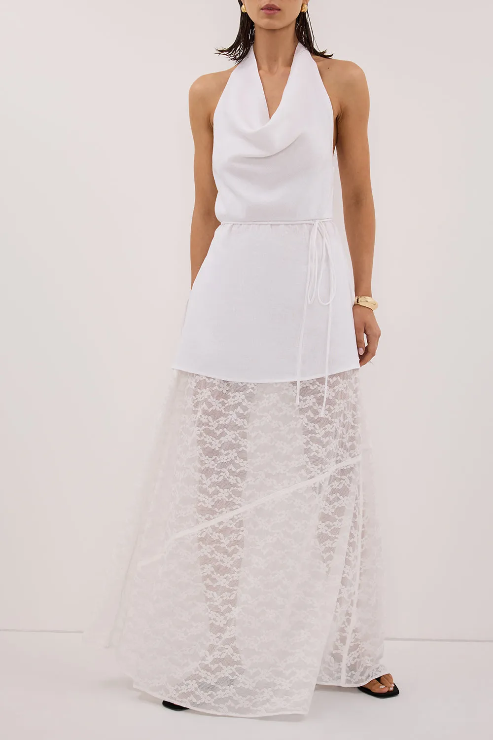 BELLE WHITE LACE MAXI SKIRT sold by Dissh product image thumbnail 2
