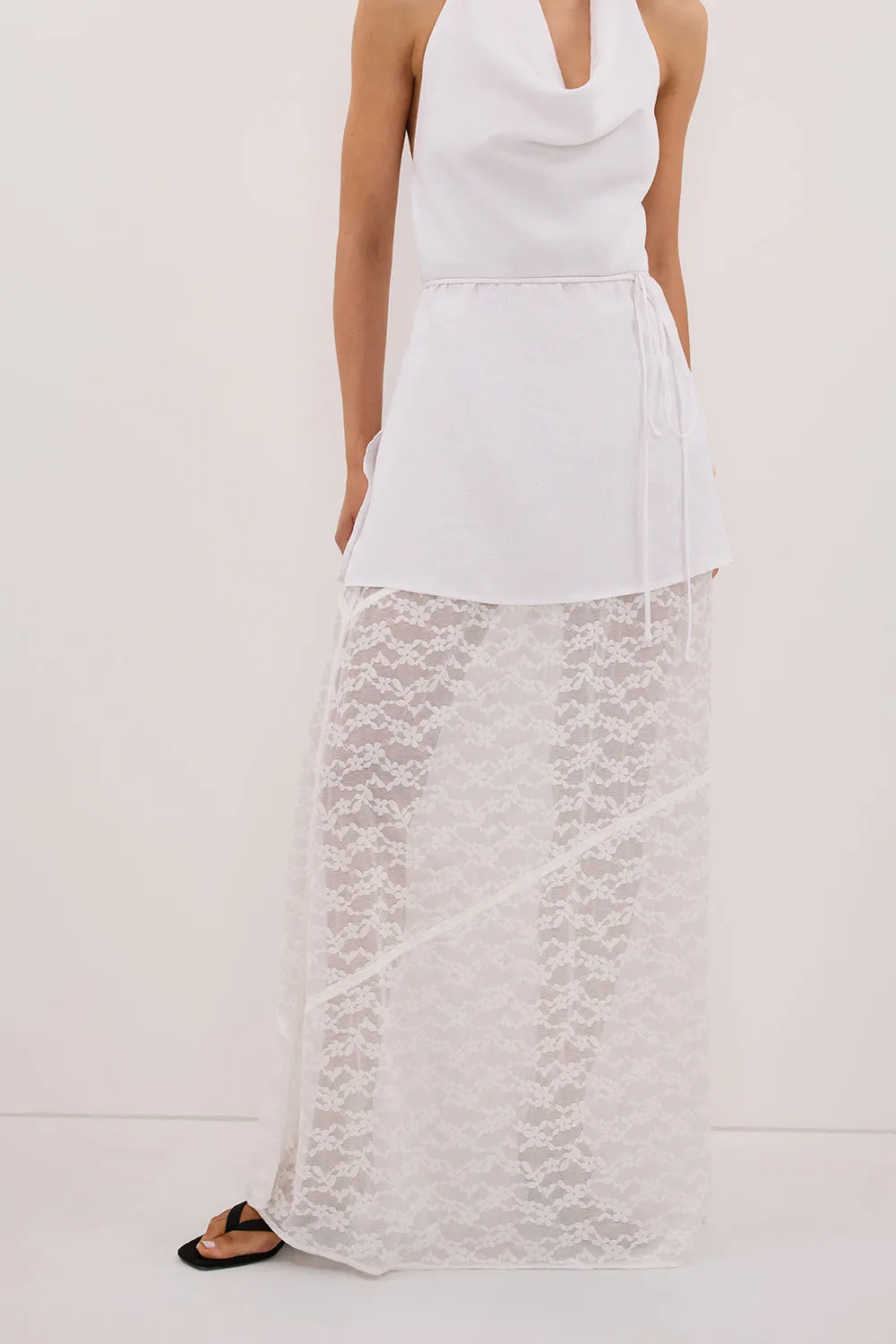 BELLE WHITE LACE MAXI SKIRT sold by Dissh product image thumbnail 5
