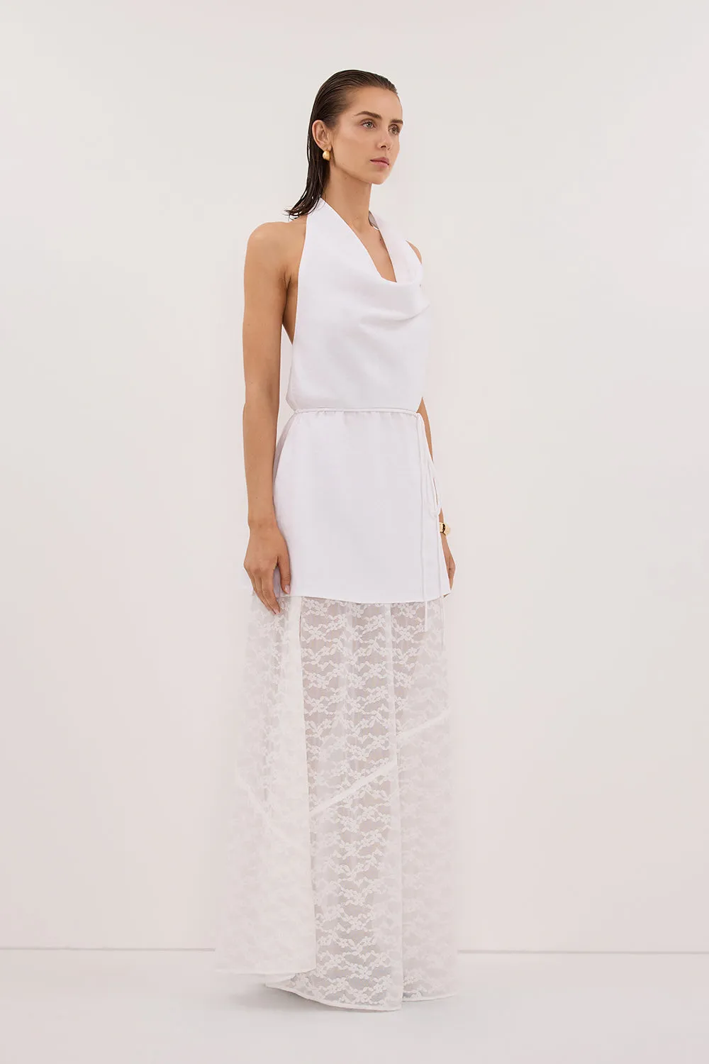 BELLE WHITE LACE MAXI SKIRT sold by Dissh product image thumbnail 3