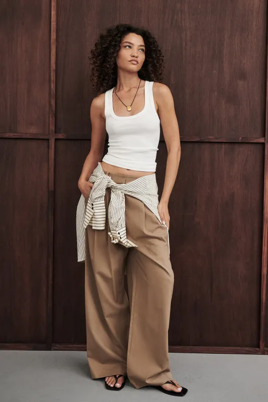 SORAYA TAN MARLE RELAXED TAILORED PANT sold by Dissh