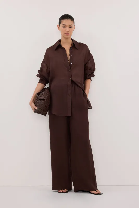 GINNY BURNT CHOC RAMIE PANT sold by Dissh