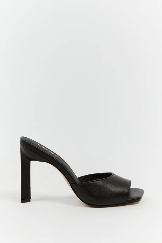 ALIAS MAE FAWN BLACK LEATHER HEEL sold by Dissh
