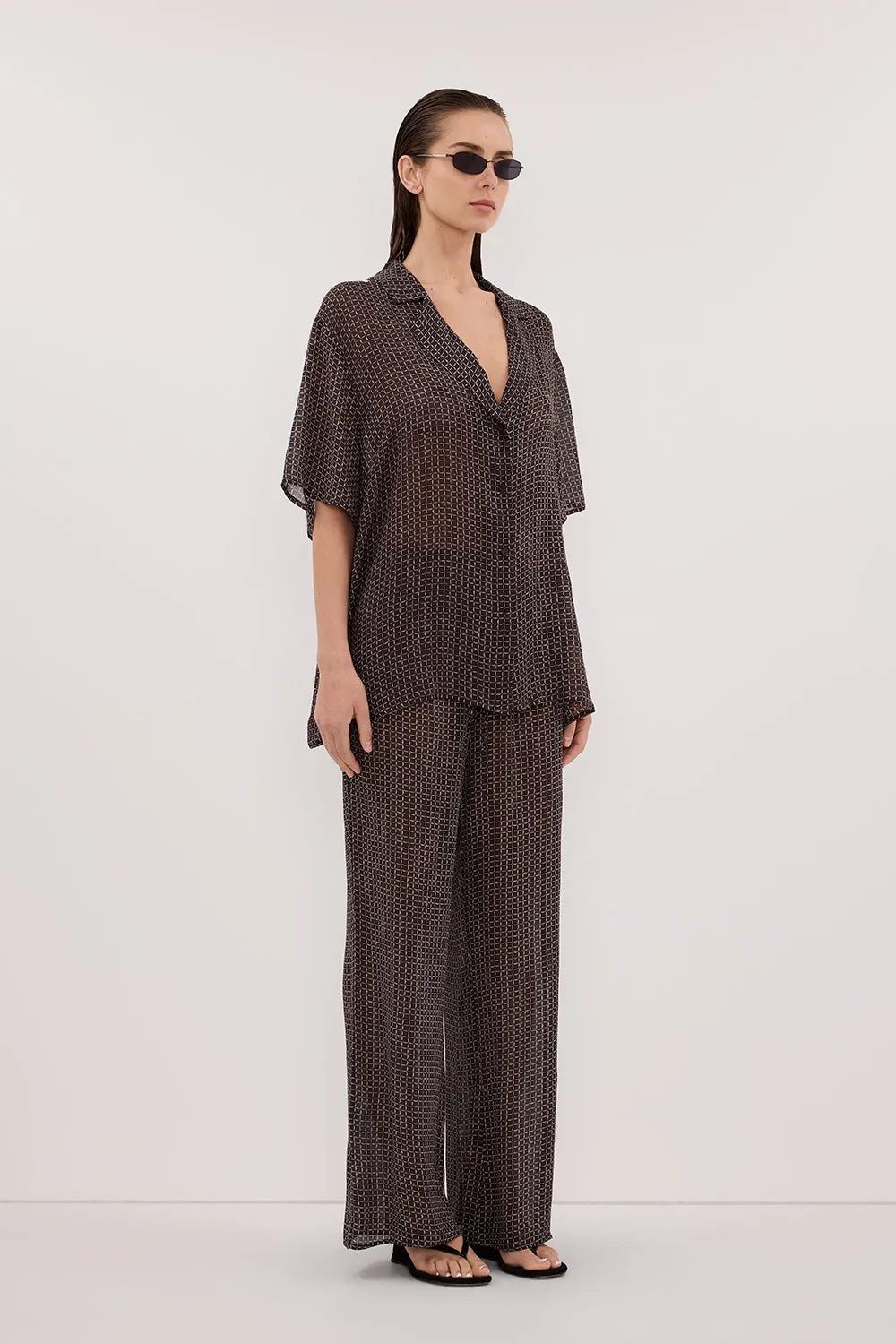 TIA CHOC MICRO CHECK PANT sold by Dissh product image thumbnail 3