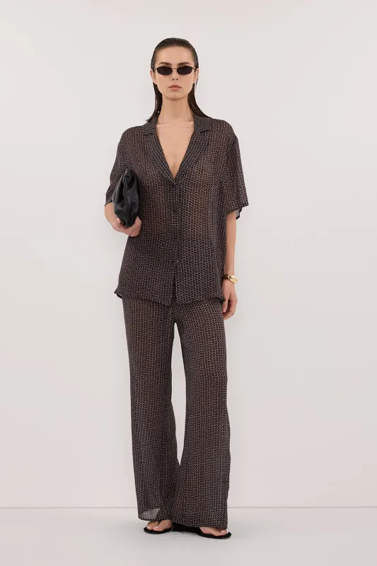 TIA CHOC MICRO CHECK SHIRT made by Dissh