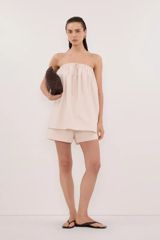 SOMMER POWDER STRAPLESS POPLIN TOP sold by Dissh