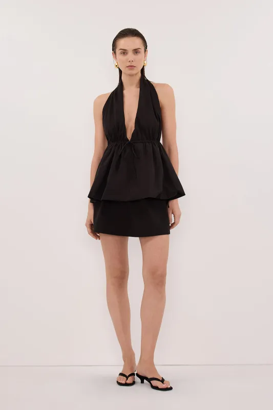 TAMMY BLACK SLEEVELESS COTTON HALTER TOP sold by Dissh