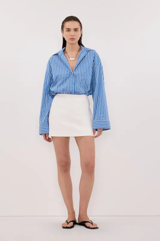 MISHA AZURE BLUE STRIPE SHIRT sold by Dissh
