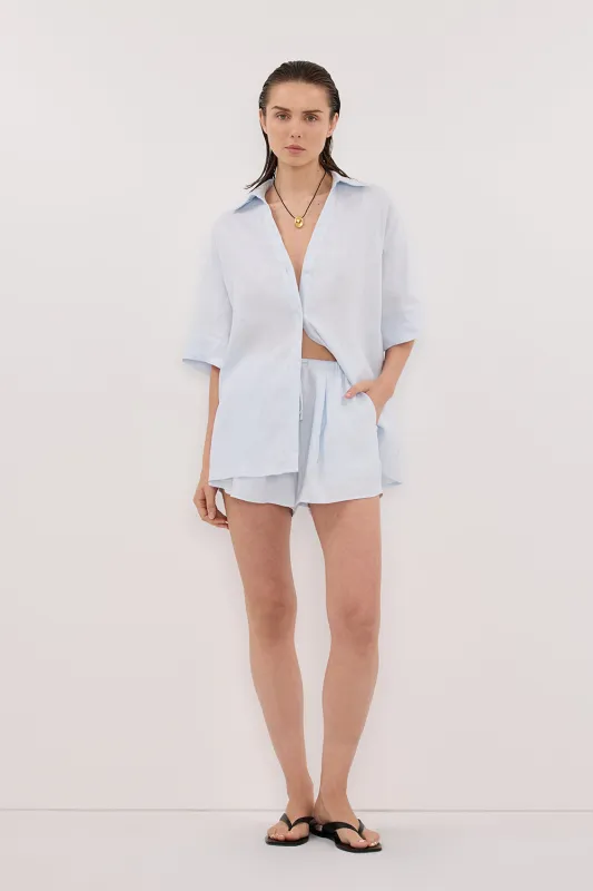 HELENA CORNFLOWER LINEN SHORT sold by Dissh