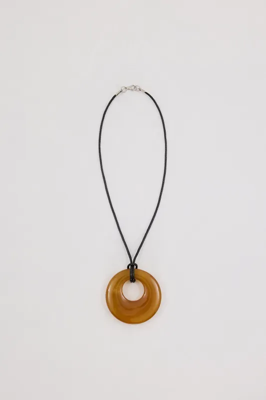 NURI STUDIO AGATE HOOP AMBER NECKLACE sold by Dissh