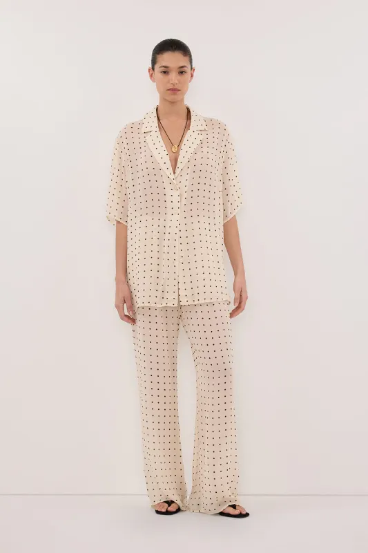 VANESSA SANDSTONE OVERSIZED SHORT SLEEVE RESORT SHIRT sold by Dissh