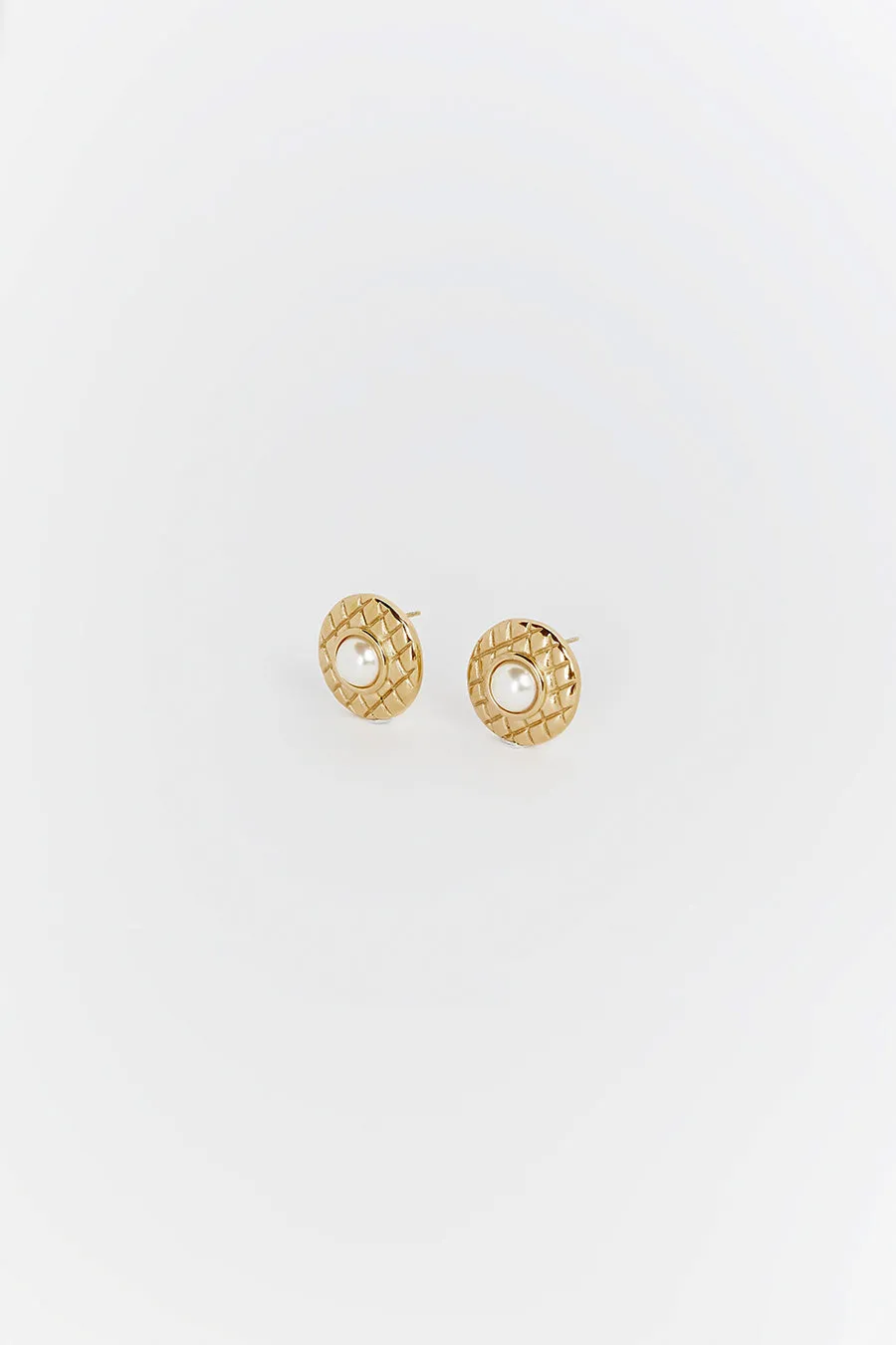 CENDRE MARNI GOLD & PEARL STUDS sold by Dissh