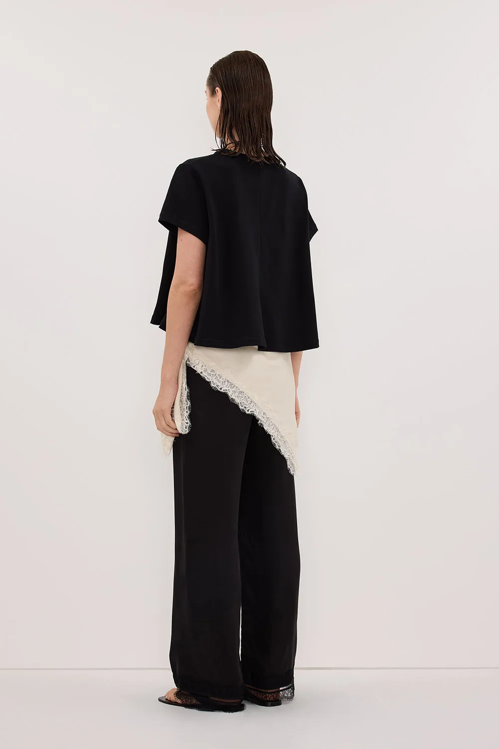 TATUM BLACK SHORT SLEEVE COTTON TEE sold by Dissh product image thumbnail 4