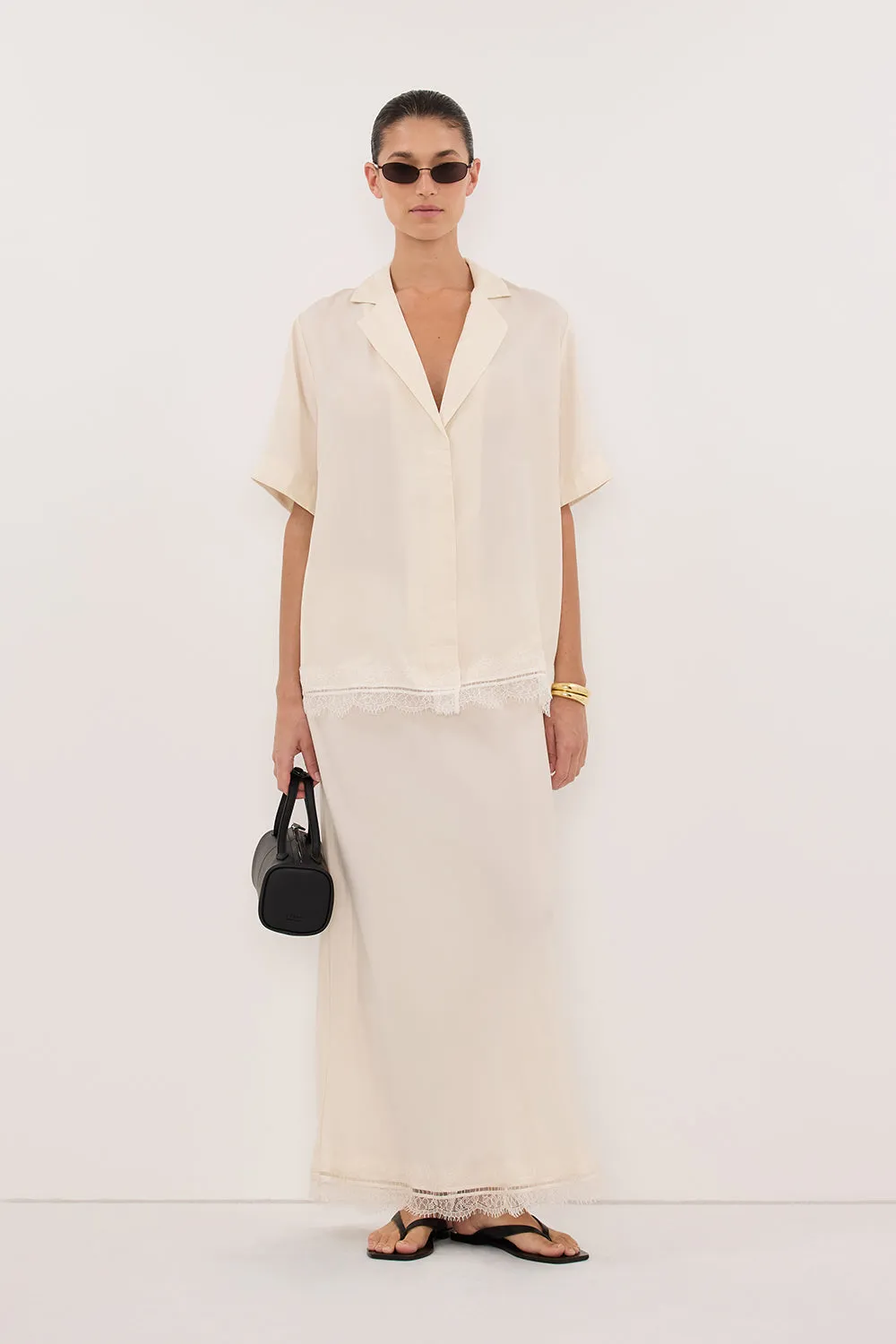 ANDREA SANDSTONE CUPRO LACE SHIRT sold by Dissh product image thumbnail 2