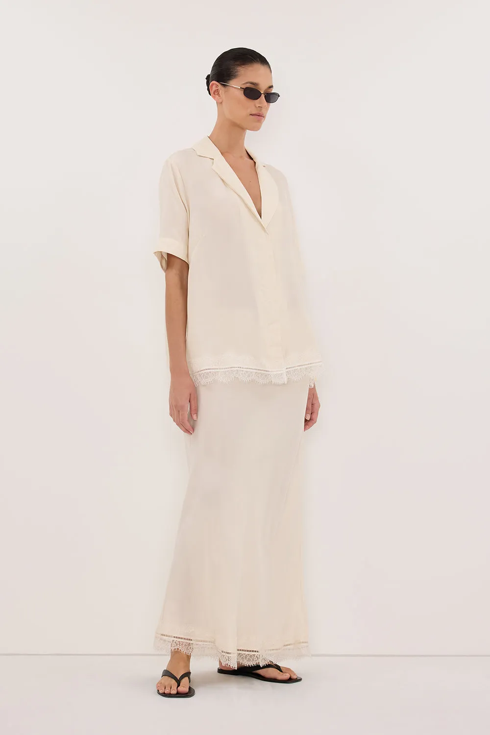 ANDREA SANDSTONE CUPRO LACE SHIRT sold by Dissh product image thumbnail 4